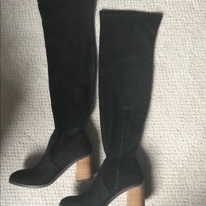 Black suede Kacey Over the Knee Boot
